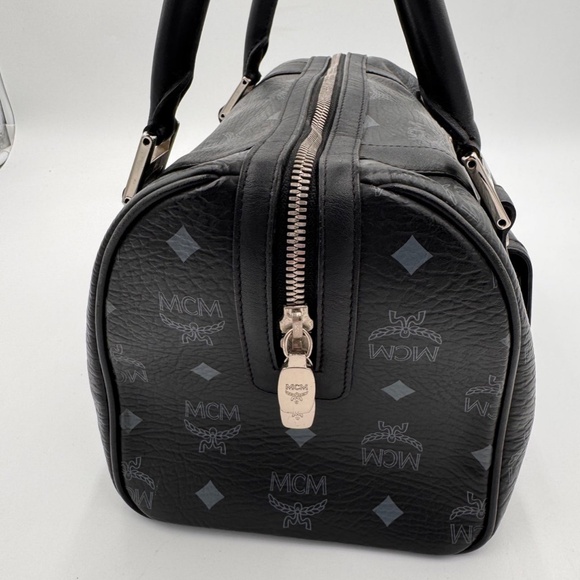 MCM Visetos Small Boston Bag Black - Picture 3 of 9